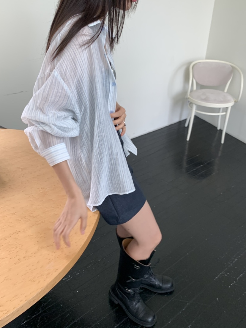 MURMUR韓國㊣直郵東大門代購女裝新款時尚推薦25春夏襯衫蕾絲衫MURMUR襯衫/蕾絲衫