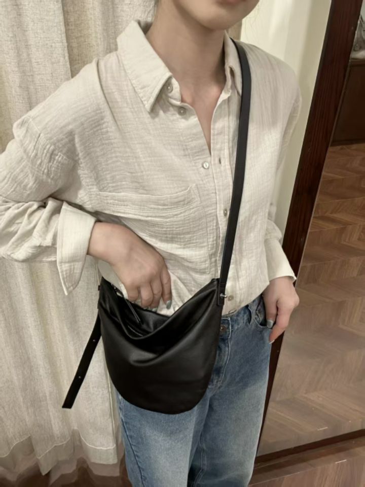 TROUVAILLE直郵韓國代購㊣女裝新款時尚人氣單肩斜跨包牛皮TROUVAILLE單肩/斜跨包