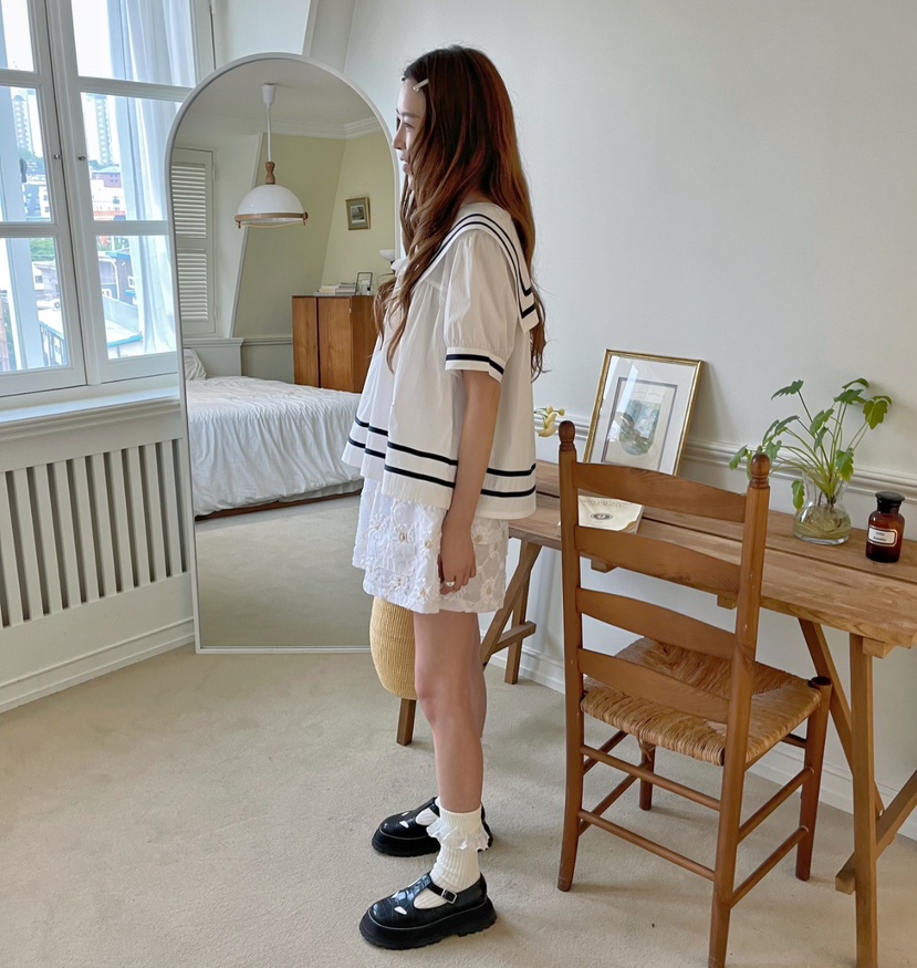 BOUTIQUE-L韓國直郵㊣東大門實拍女裝新品25春夏襯衫蕾絲衫BOUTIQUE-L襯衫/蕾絲衫