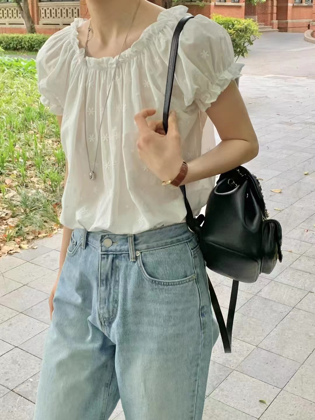 ALL OVER韓國㊣直郵東大門代購女裝新款休閑25春夏襯衫蕾絲衫ALL OVER襯衫/蕾絲衫