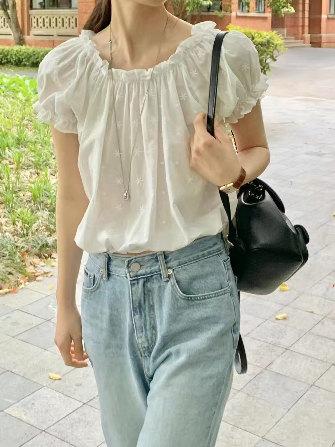 ALL OVER韓國㊣直郵東大門代購女裝新款休閑25春夏襯衫蕾絲衫ALL OVER襯衫/蕾絲衫