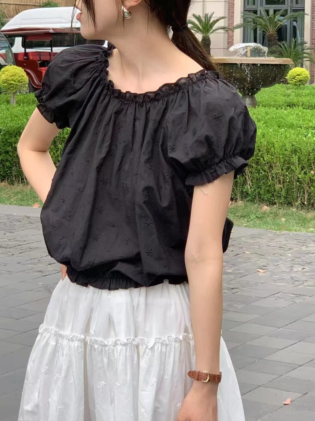ALL OVER韓國㊣直郵東大門代購女裝新款休閑25春夏襯衫蕾絲衫ALL OVER襯衫/蕾絲衫