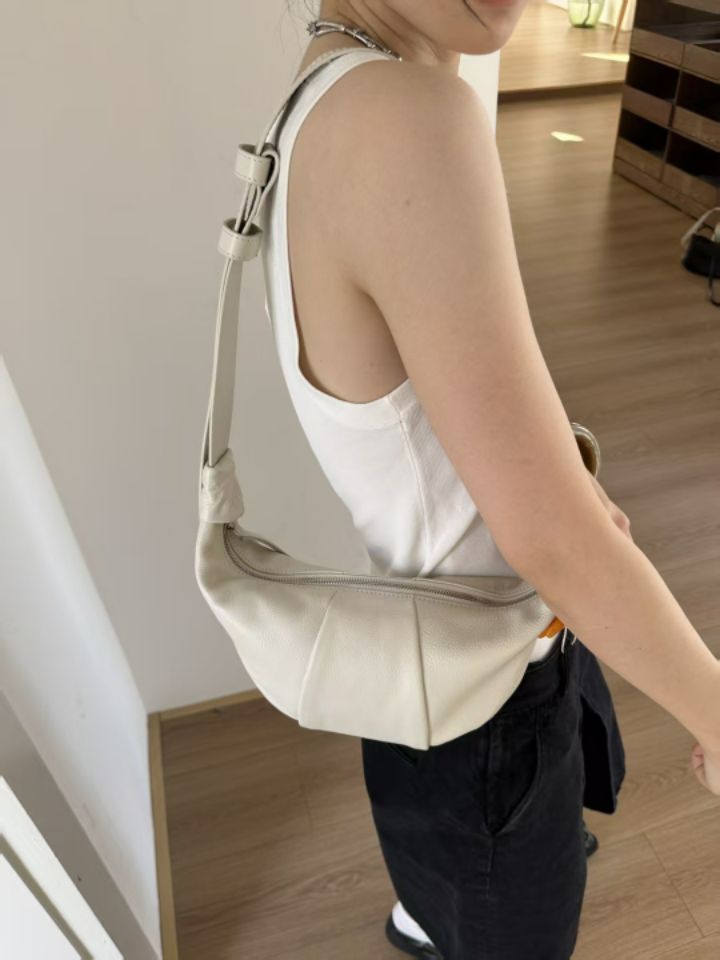 TROUVAILLE直郵韓國代購㊣女裝新品人氣休閑單肩斜跨包牛皮TROUVAILLE單肩/斜跨包