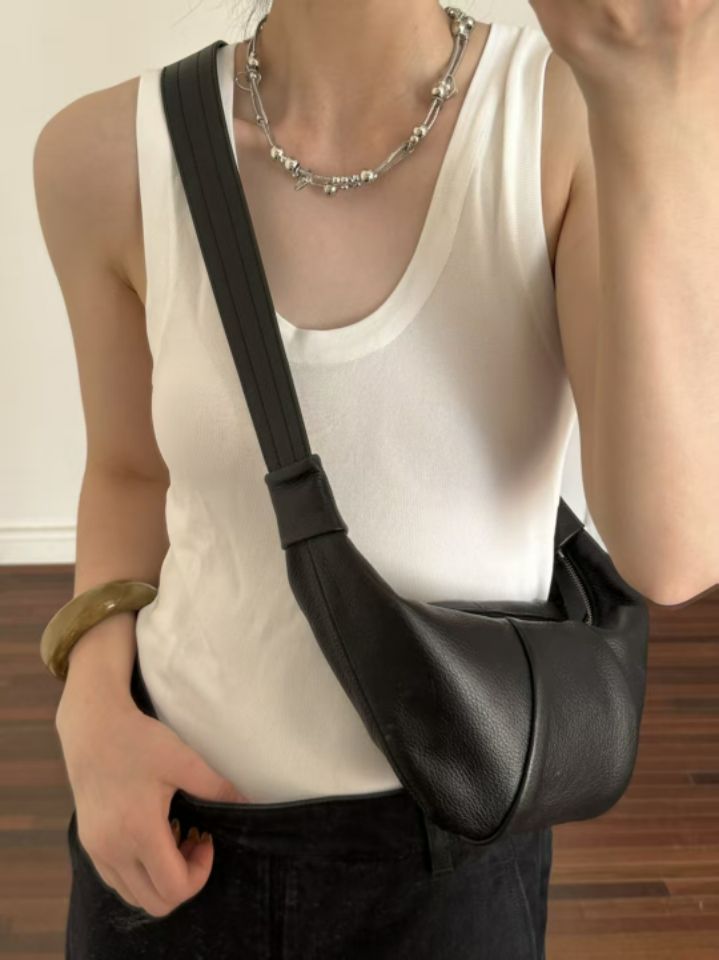 TROUVAILLE直郵韓國代購㊣女裝新品人氣休閑單肩斜跨包牛皮TROUVAILLE單肩/斜跨包
