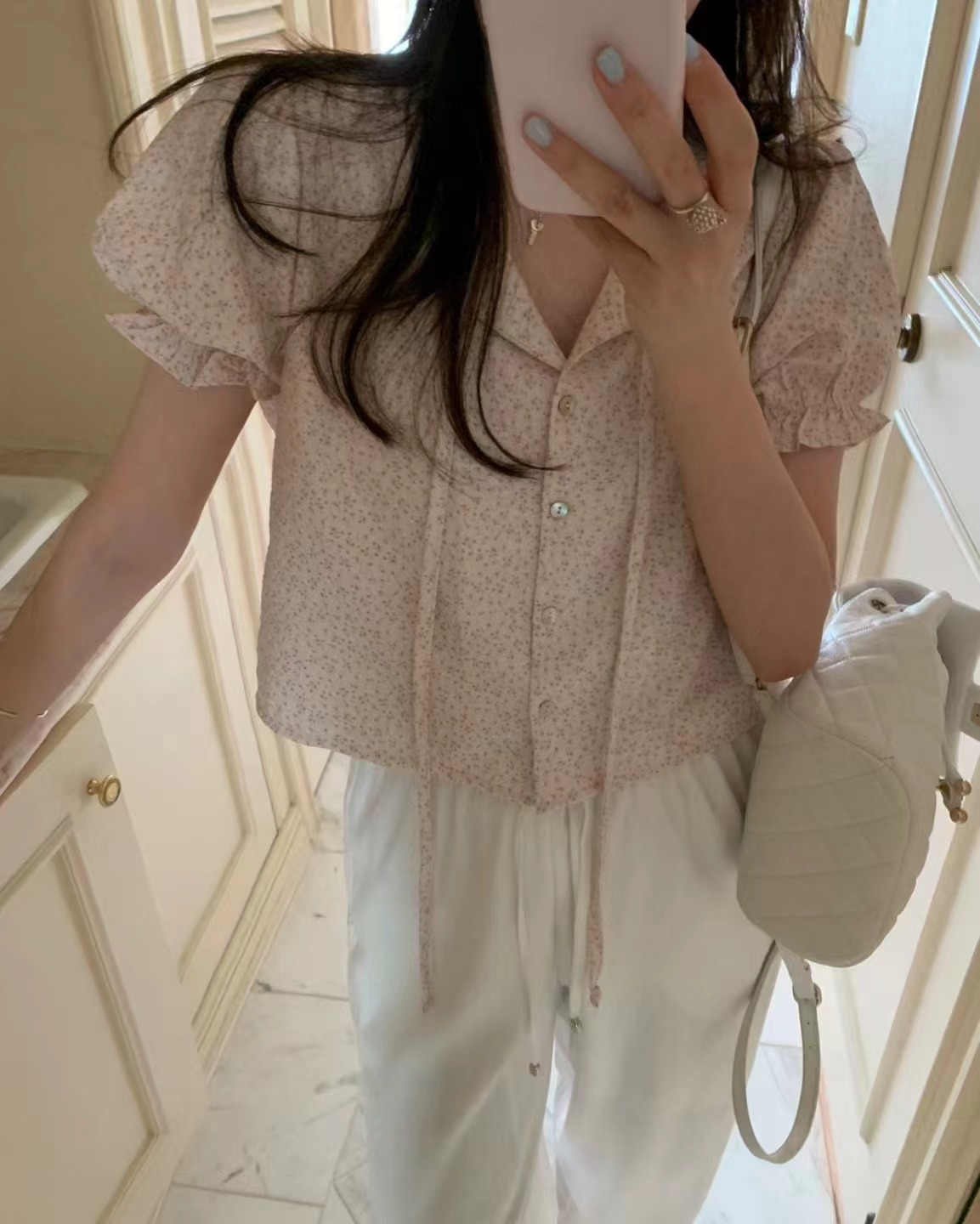 PYT-ot直郵韓國代購㊣女裝新品時尚熱賣休閑25春夏襯衫蕾絲衫pretty young thing襯衫/蕾絲衫