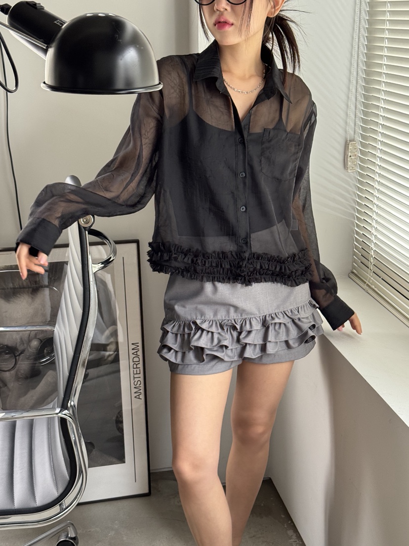 SUNDER MARKET韓國直郵㊣東大門實拍女裝新款25春夏裙褲荷葉邊SUNDER MARKET裙褲