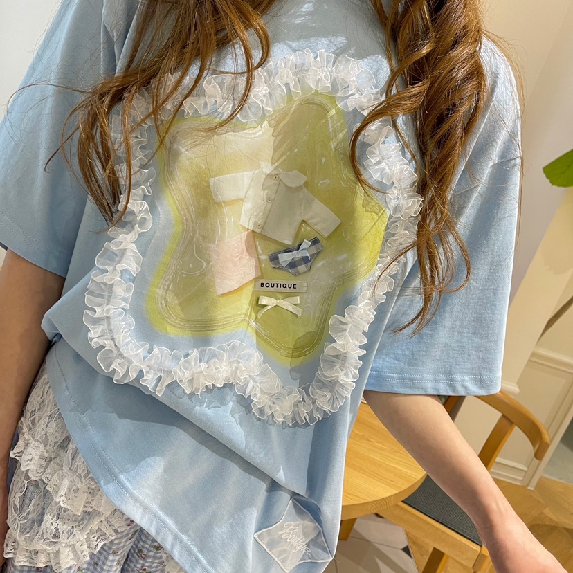 BOUTIQUE-L直郵韓國代購㊣女裝新品時尚人氣25春夏熱賣T恤BOUTIQUE-LT恤