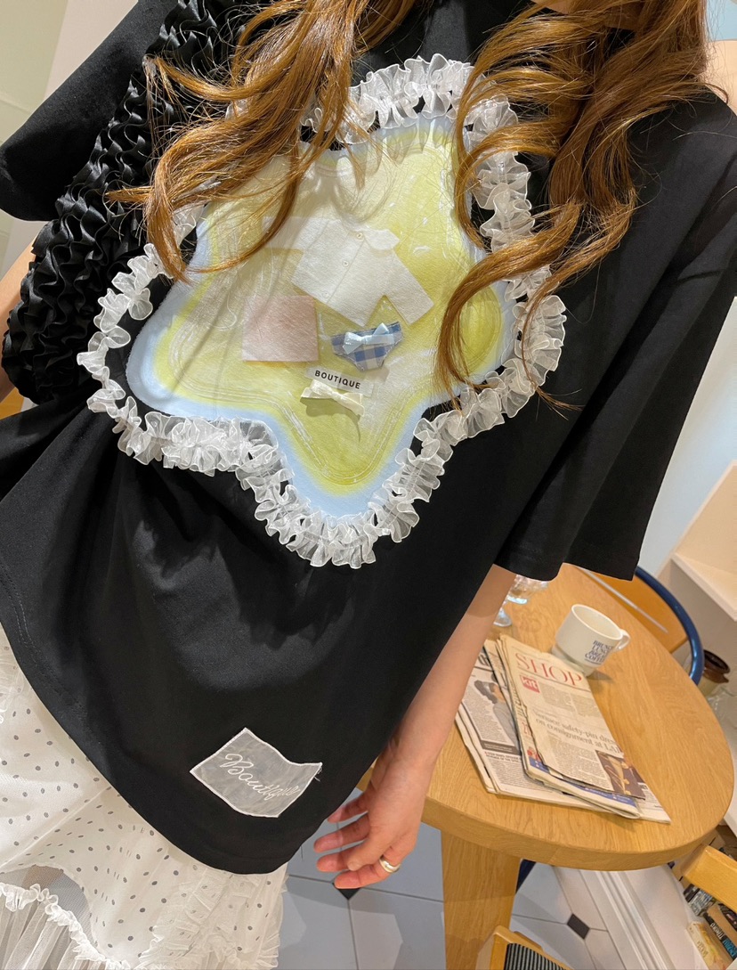 BOUTIQUE-L直郵韓國代購㊣女裝新品時尚人氣25春夏熱賣T恤BOUTIQUE-LT恤