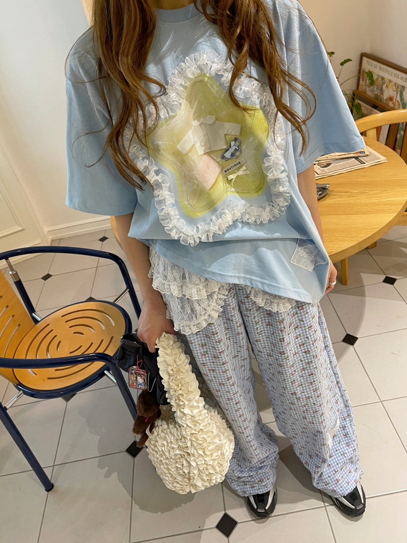 BOUTIQUE-L直郵韓國代購㊣女裝新品時尚人氣25春夏熱賣T恤BOUTIQUE-LT恤圖色2