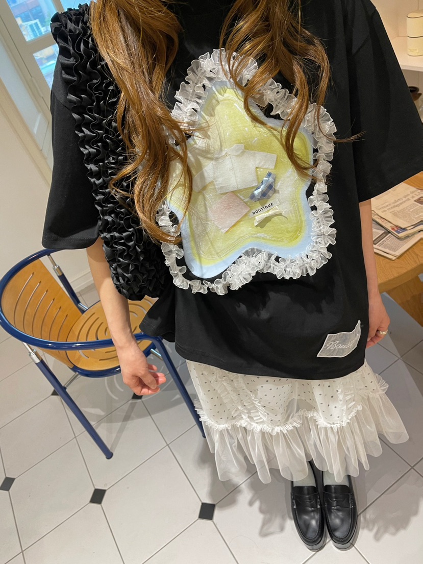 BOUTIQUE-L直郵韓國代購㊣女裝新品時尚人氣25春夏熱賣T恤BOUTIQUE-LT恤圖色3