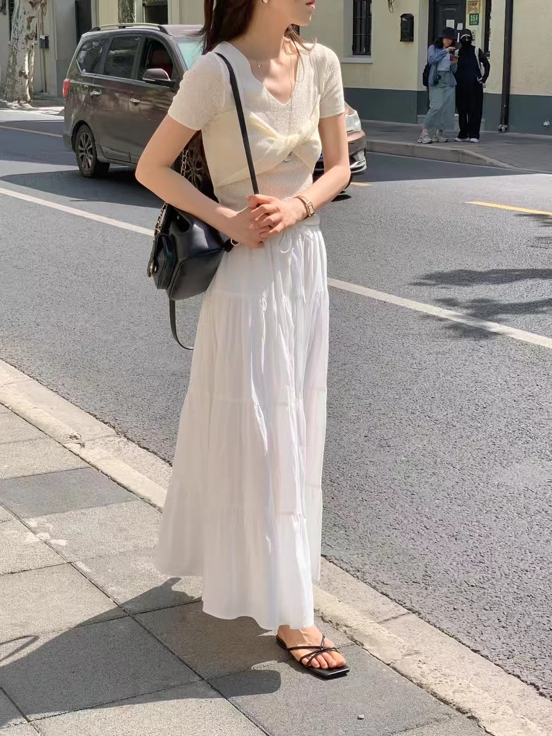 ALL OVER直郵韓國代購㊣女裝新款推薦25春夏人氣休閑時尚長裙ALL OVER長裙