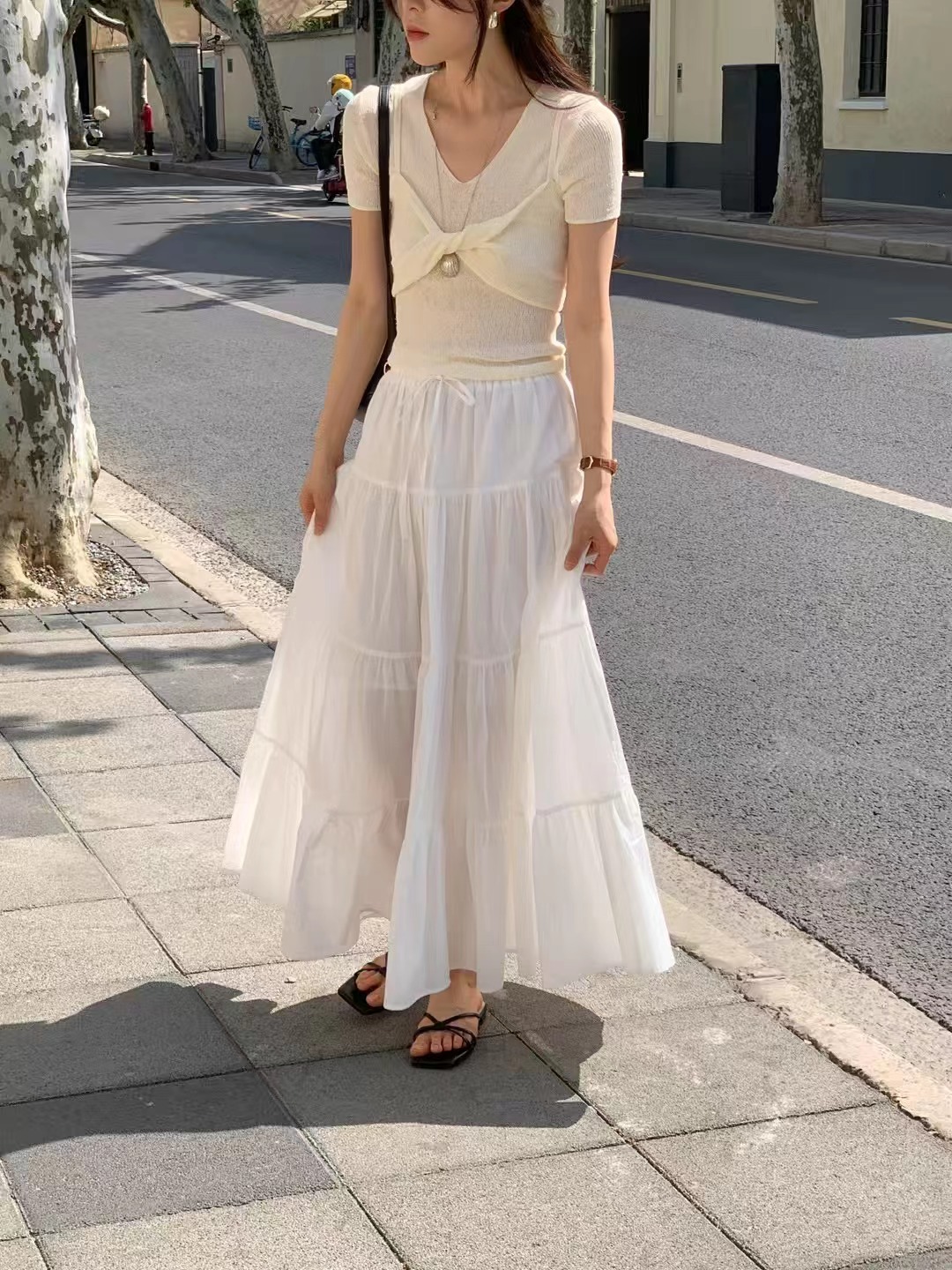 ALL OVER直郵韓國代購㊣女裝新款推薦25春夏人氣休閑時尚長裙ALL OVER長裙