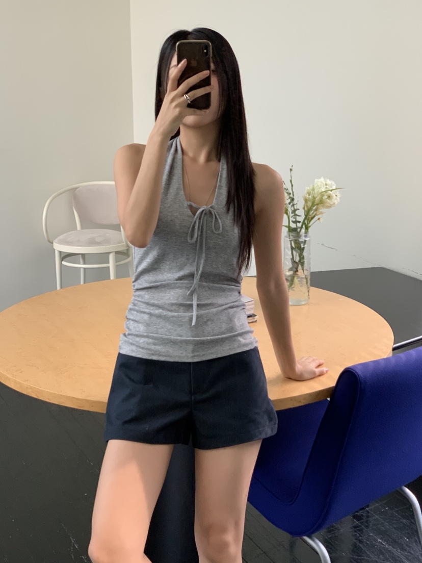 MURMUR直郵韓國代購㊣女裝新品時尚人氣休閑熱賣吊帶背心褶皺MURMUR吊帶/背心