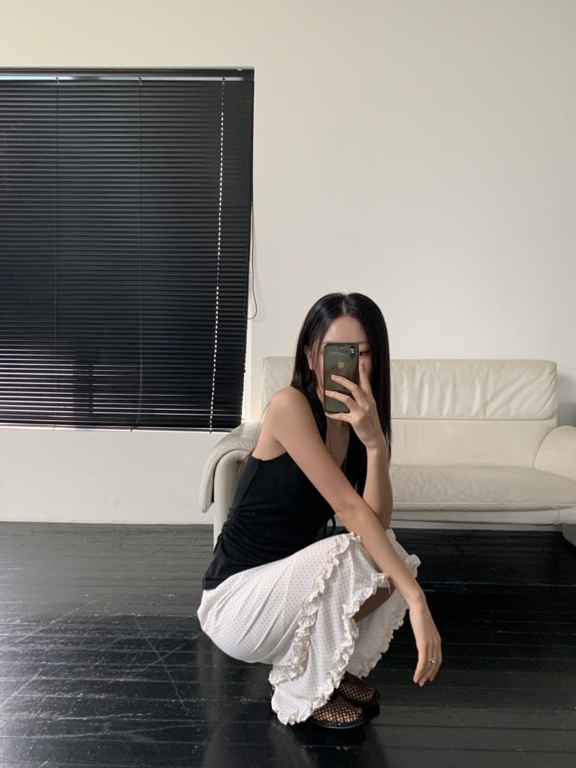 MURMUR直郵韓國代購㊣女裝新品時尚人氣休閑熱賣吊帶背心褶皺MURMUR吊帶/背心