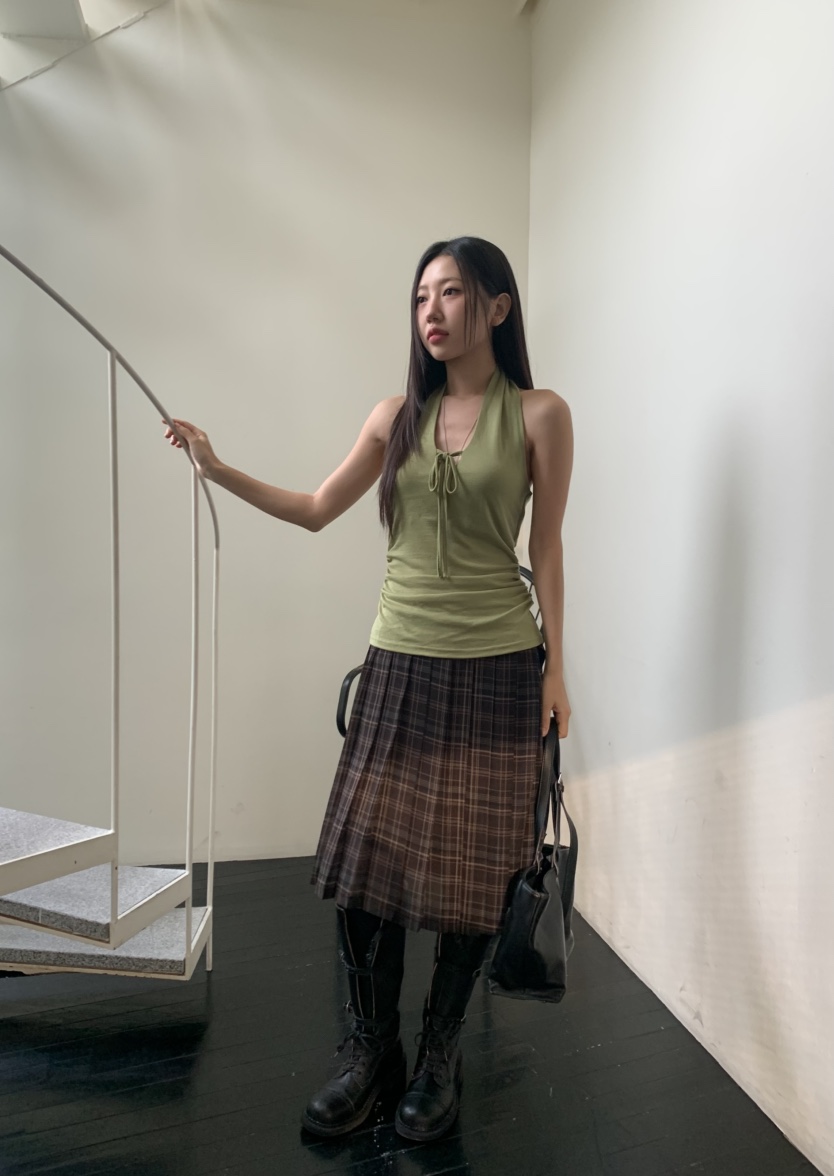MURMUR直郵韓國代購㊣女裝新品時尚人氣休閑熱賣吊帶背心褶皺MURMUR吊帶/背心