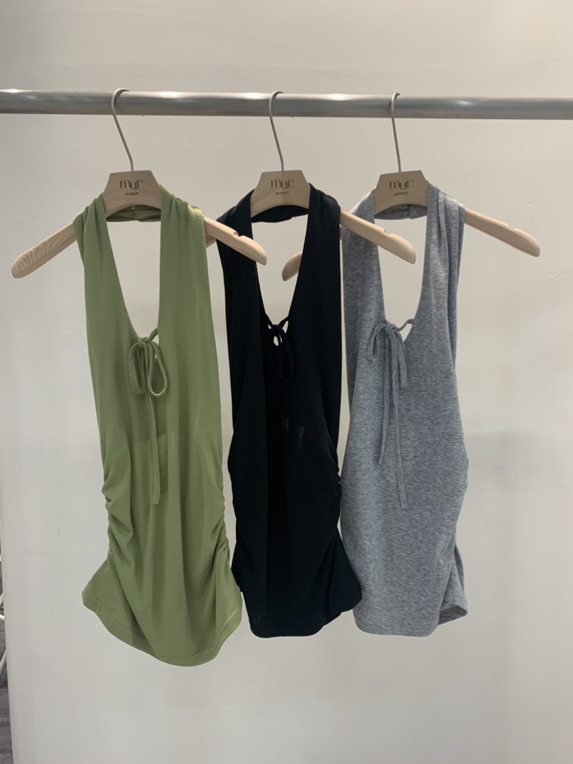 MURMUR直郵韓國代購㊣女裝新品時尚人氣休閑熱賣吊帶背心褶皺MURMUR吊帶/背心