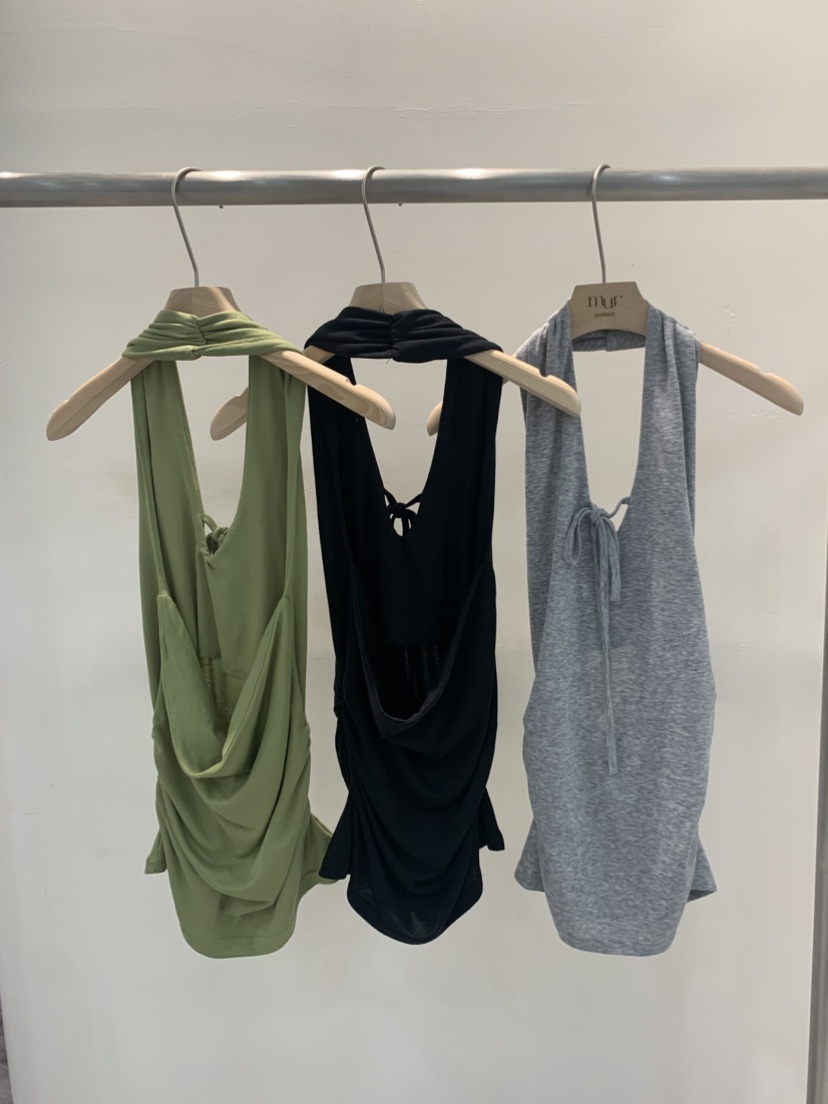 MURMUR直郵韓國代購㊣女裝新品時尚人氣休閑熱賣吊帶背心褶皺MURMUR吊帶/背心