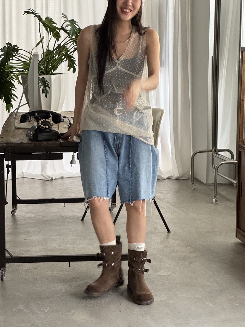 SUNDER MARKET直郵韓國代購㊣女裝新品時尚吊帶背心不含內搭SUNDER MARKET吊帶/背心