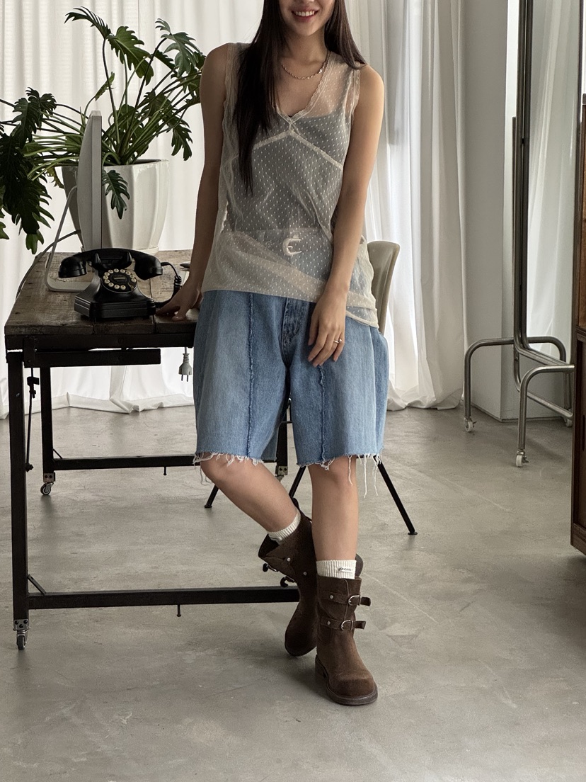 SUNDER MARKET直郵韓國代購㊣女裝新品時尚吊帶背心不含內搭SUNDER MARKET吊帶/背心