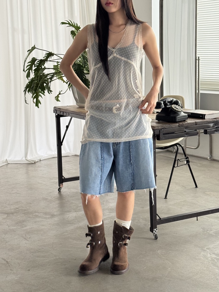 SUNDER MARKET直郵韓國代購㊣女裝新品時尚吊帶背心不含內搭SUNDER MARKET吊帶/背心