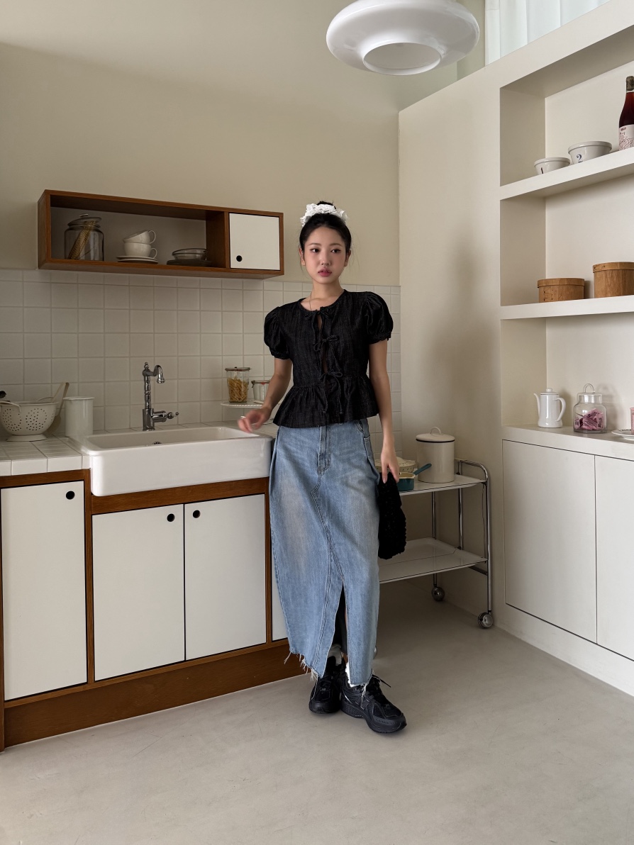 SUNDER MARKET韓國直郵㊣東大門實拍女裝新品熱賣休閑長裙SUNDER MARKET長裙