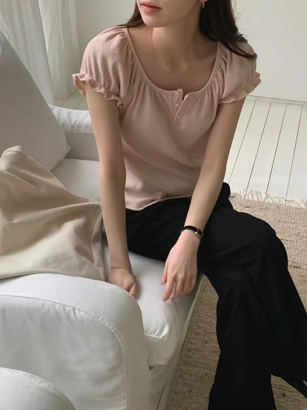 MOOD BEIGE韓國㊣直郵東大門代購女裝新品熱賣時尚人氣T恤MOOD BEIGET恤