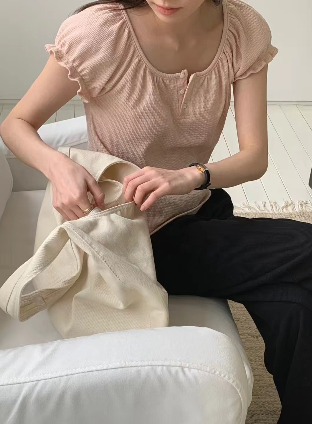 MOOD BEIGE韓國㊣直郵東大門代購女裝新品熱賣時尚人氣T恤MOOD BEIGET恤
