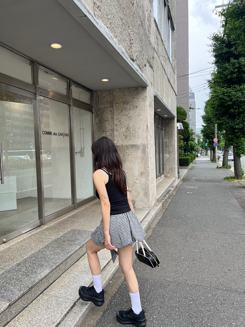 SOLAR韓國㊣直郵東大門代購女裝新款推薦25春夏短裙格紋半身裙SOLAR短裙