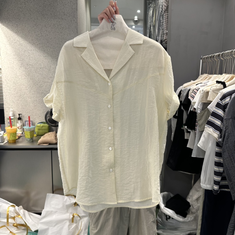 AMOEBA韓國直郵㊣女裝新品熱賣休閑25春夏時尚推薦襯衫蕾絲衫AMOEBA襯衫/蕾絲衫