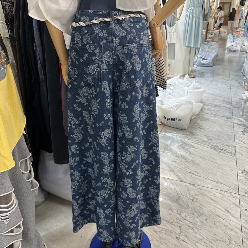 MOMAZU直郵韓國代購㊣女裝新品休閑時尚25春夏牛仔褲含腰帶套裝MOMAZU牛仔褲