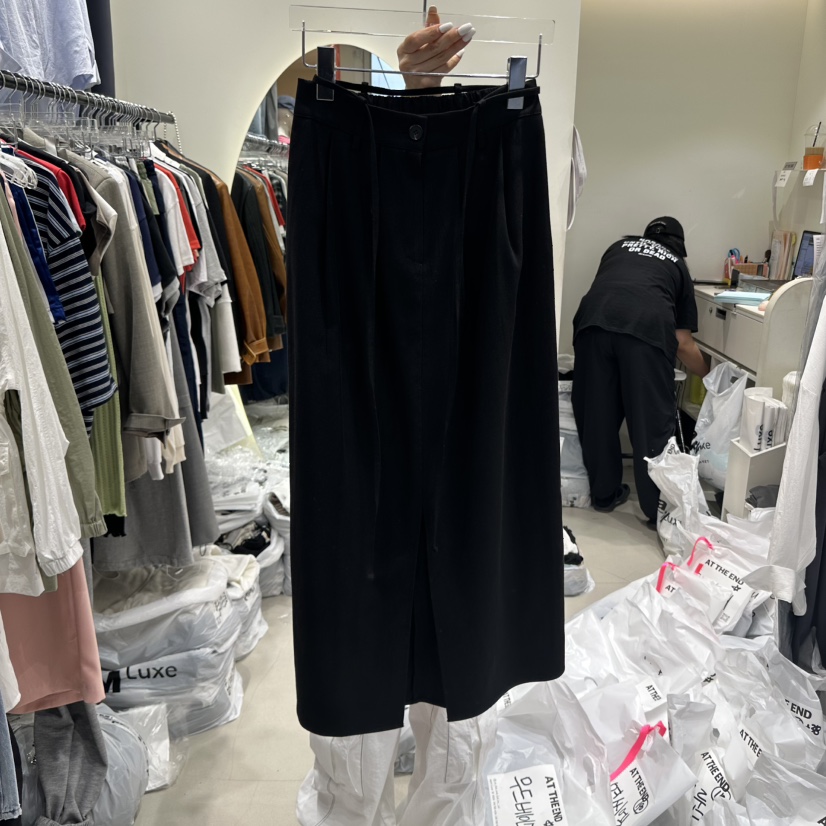AT THE END直郵韓國代購㊣女裝新款時尚熱賣25春夏長裙亞麻AT THE END長裙圖色2