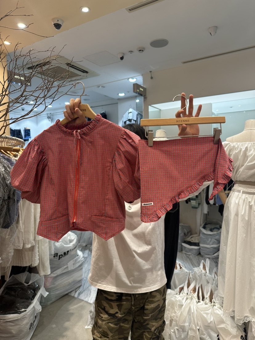 MIENNE韓國直郵㊣東大門實拍女裝新款25春夏人氣時尚套裝格紋MIENNE套裝圖色3