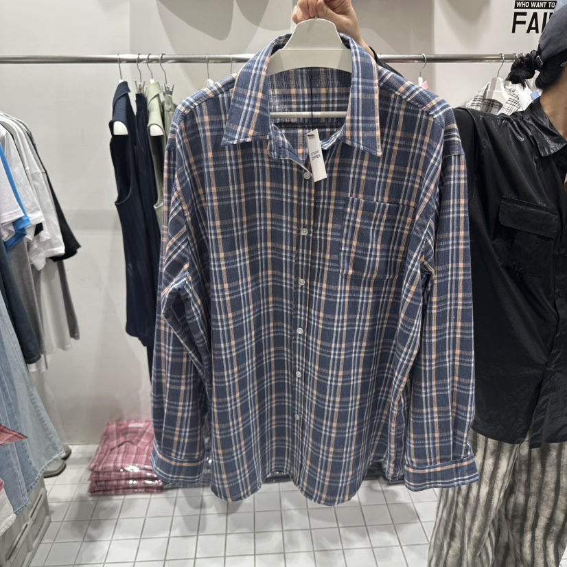 ZIPPER韓國㊣直郵東大門代購女裝新品休閑時尚襯衫蕾絲衫格紋ZIPPER襯衫/蕾絲衫