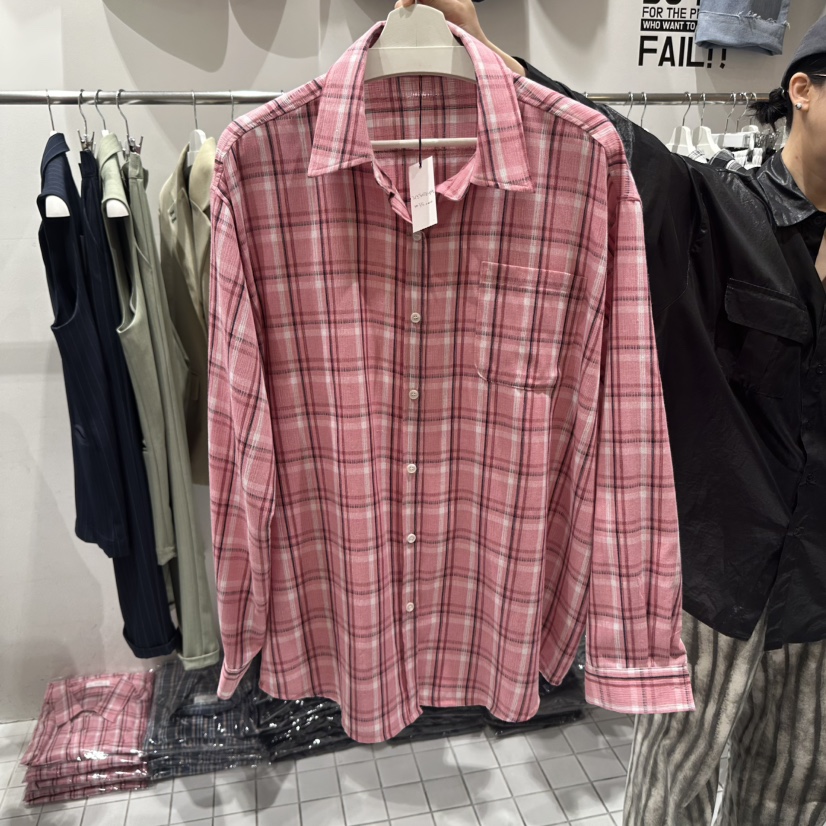 ZIPPER韓國㊣直郵東大門代購女裝新品休閑時尚襯衫蕾絲衫格紋ZIPPER襯衫/蕾絲衫圖色2