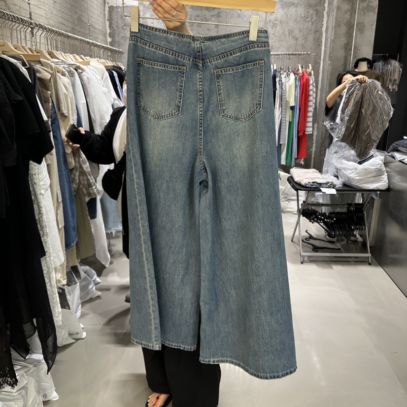 JUNI韓國直郵㊣東大門實拍女裝新品25春夏推薦人氣休閑牛仔褲my juni牛仔褲