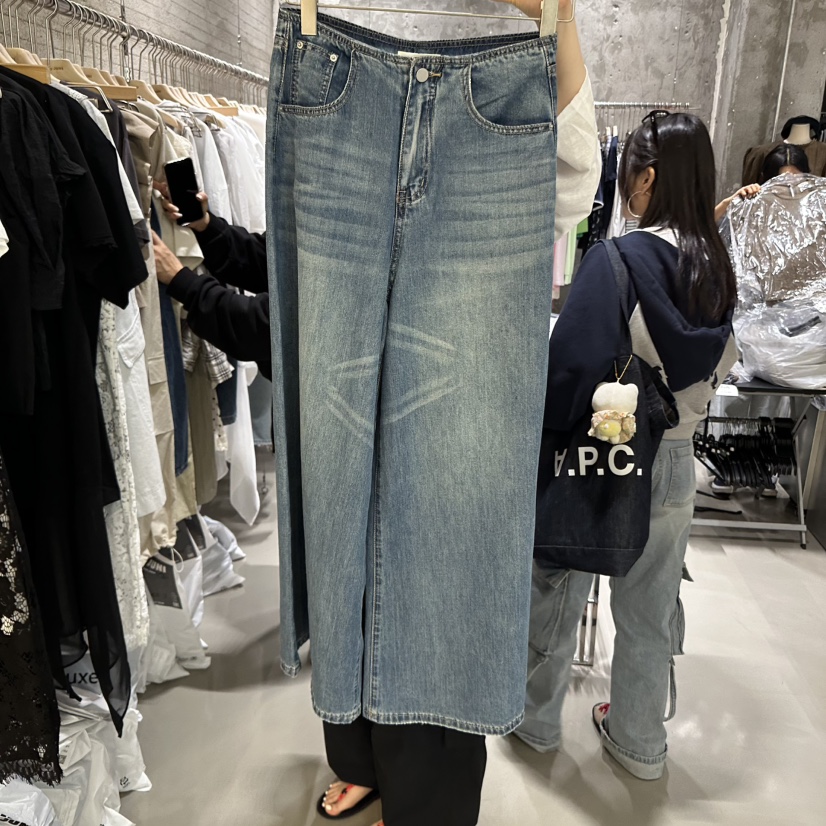 JUNI韓國直郵㊣東大門實拍女裝新品25春夏推薦人氣休閑牛仔褲my juni牛仔褲圖色1