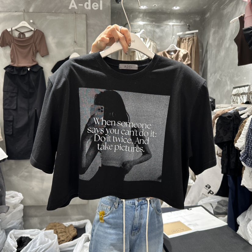 A-DEL韓國直郵㊣東大門實拍女裝新品人氣熱賣推薦25春夏T恤A-DELT恤圖色2