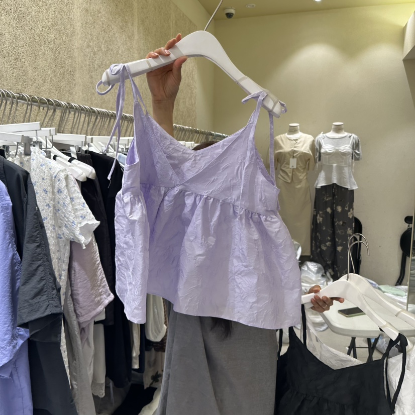 REFLAT韓國㊣直郵東大門代購女裝新品25春夏休閑吊帶背心緊身REFLAT吊帶/背心
