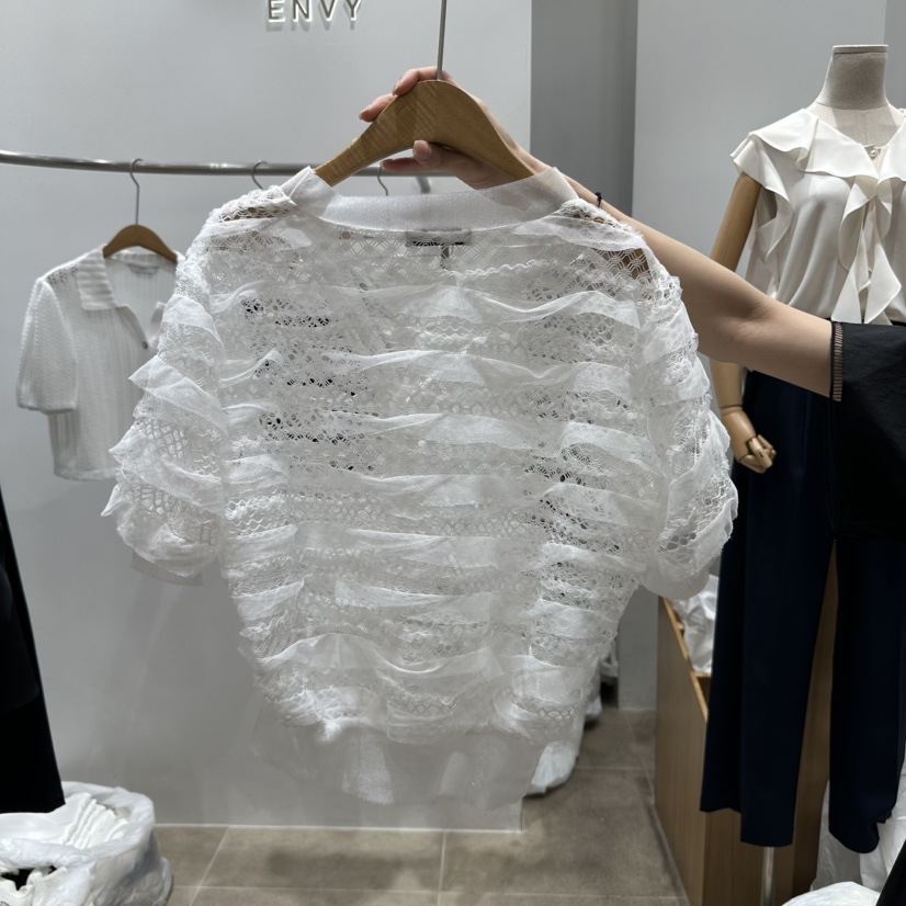 ENVY韓國㊣直郵東大門代購女裝新款休閑時尚襯衫蕾絲衫開襟衫ENVY襯衫/蕾絲衫