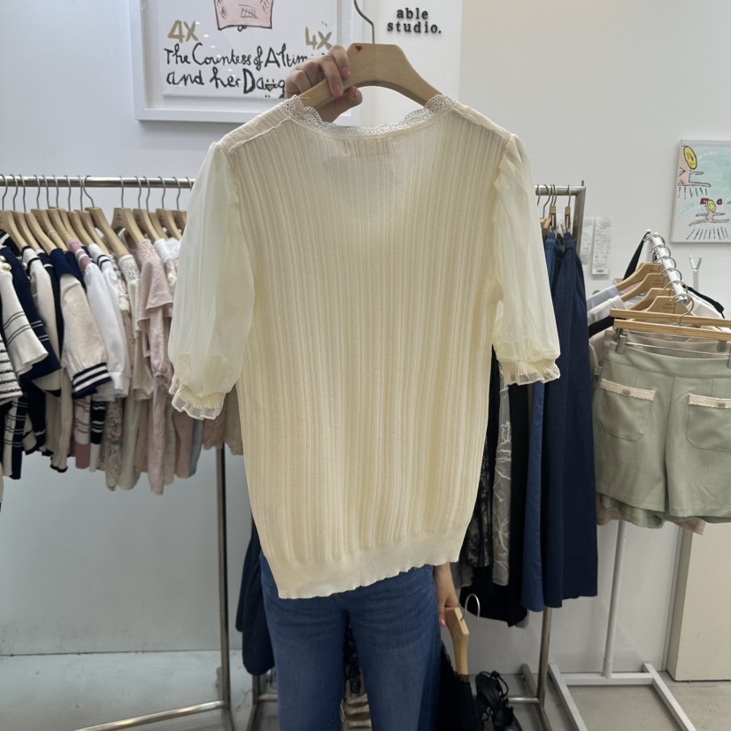 ABLESTUDIO直郵韓國代購㊣女裝新品熱賣25春夏人氣襯衫蕾絲衫ABLE STUDIO襯衫/蕾絲衫