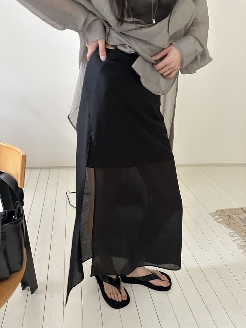 BOWIE韓國直郵㊣東大門實拍女裝新品熱賣推薦長裙含腰繩裹身裙BOWIE長裙