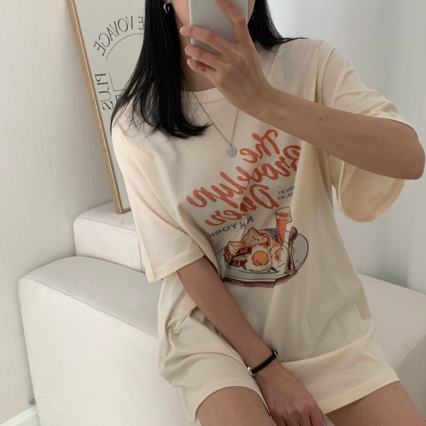FROMJINI韓國直郵㊣東大門實拍女裝新款休閑推薦人氣時尚T恤FROMJINIT恤