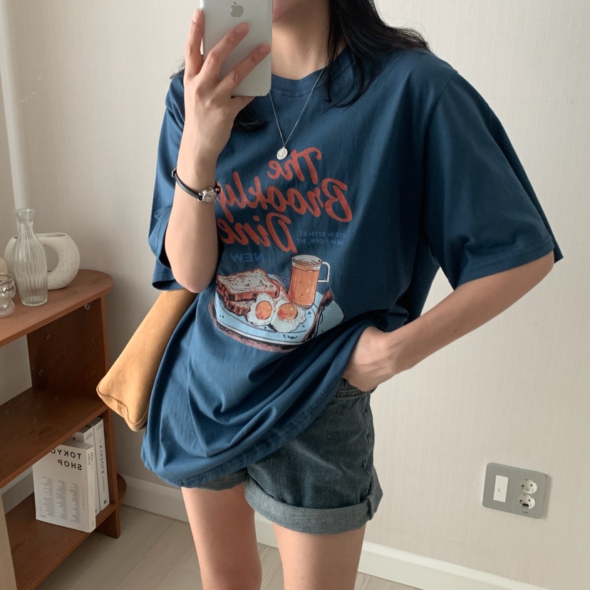 FROMJINI韓國直郵㊣東大門實拍女裝新款休閑推薦人氣時尚T恤FROMJINIT恤圖色2