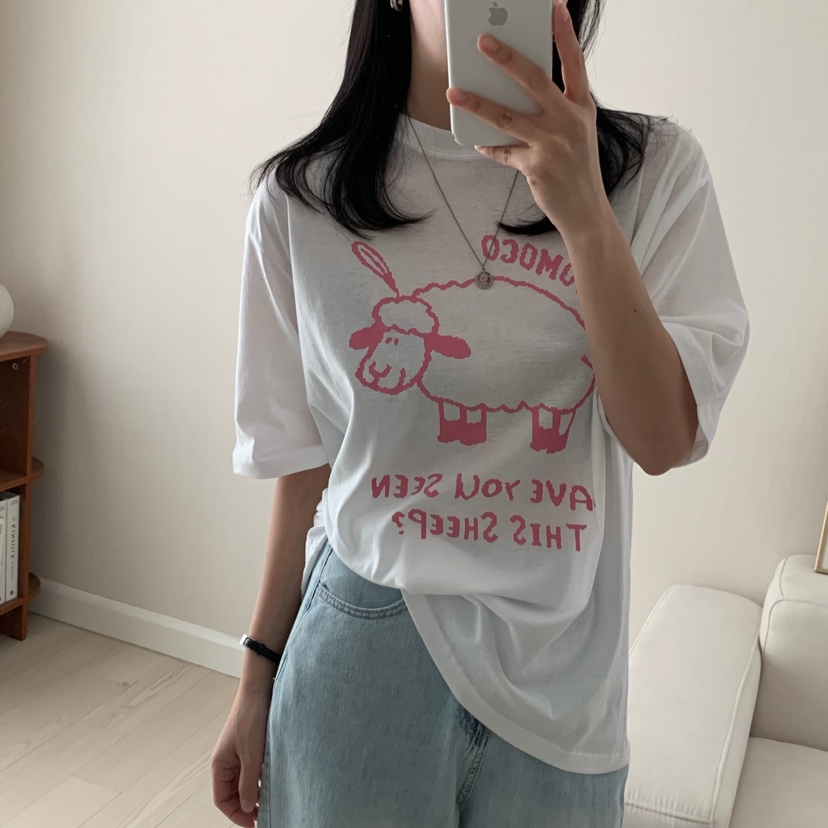 HELLO JINI韓國㊣直郵東大門代購女裝新品人氣熱賣休閑T恤HELLO JINIT恤