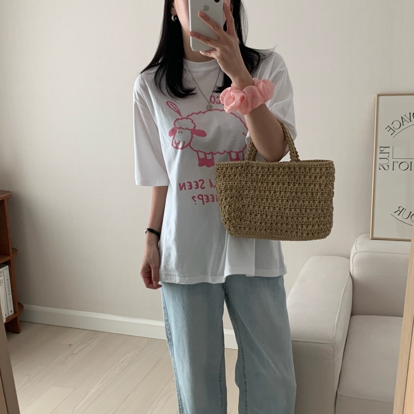 HELLO JINI韓國㊣直郵東大門代購女裝新品人氣熱賣休閑T恤HELLO JINIT恤
