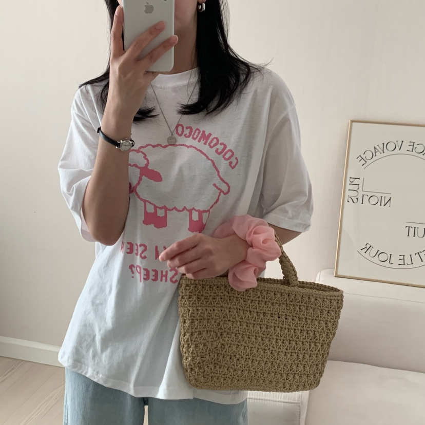 HELLO JINI韓國㊣直郵東大門代購女裝新品人氣熱賣休閑T恤HELLO JINIT恤