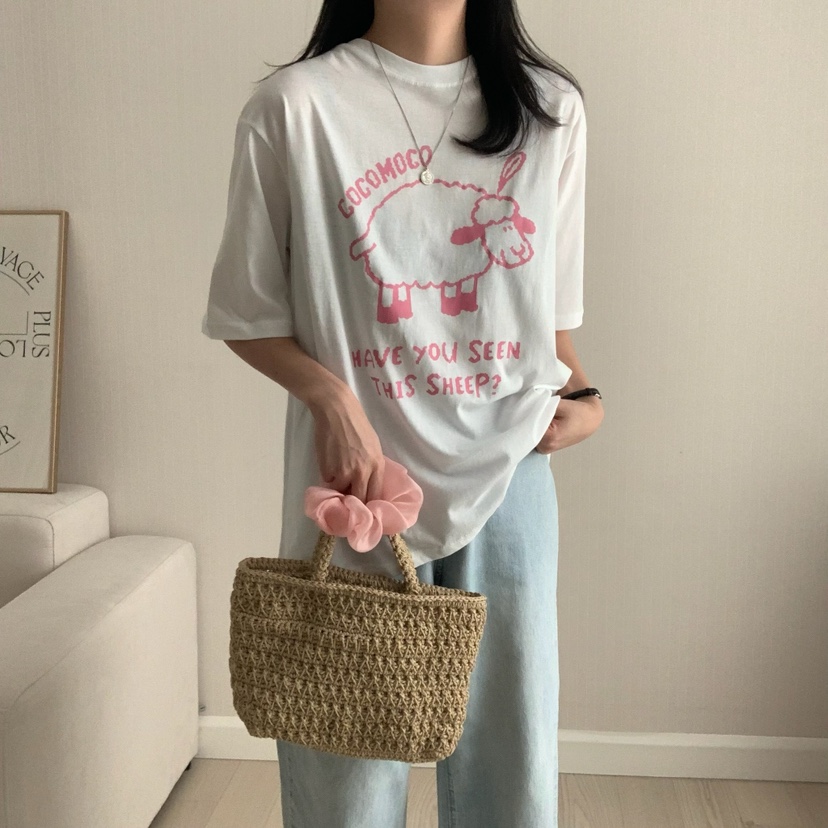 HELLO JINI韓國㊣直郵東大門代購女裝新品人氣熱賣休閑T恤HELLO JINIT恤