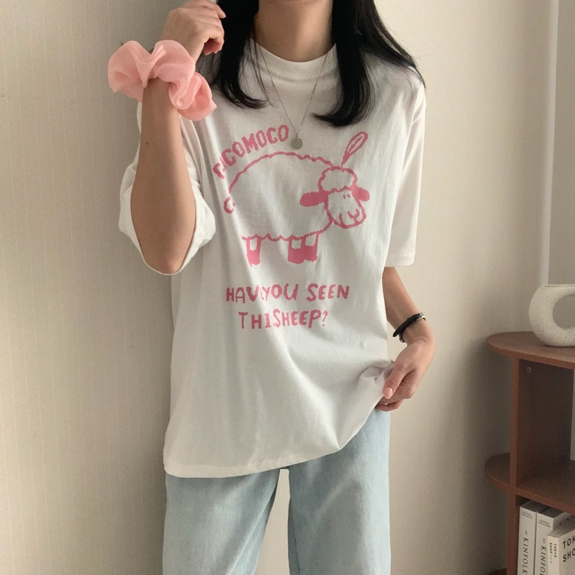HELLO JINI韓國㊣直郵東大門代購女裝新品人氣熱賣休閑T恤HELLO JINIT恤