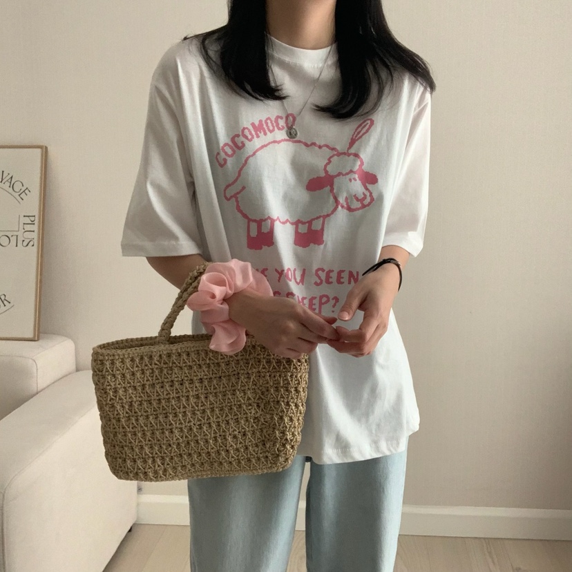 HELLO JINI韓國㊣直郵東大門代購女裝新品人氣熱賣休閑T恤HELLO JINIT恤