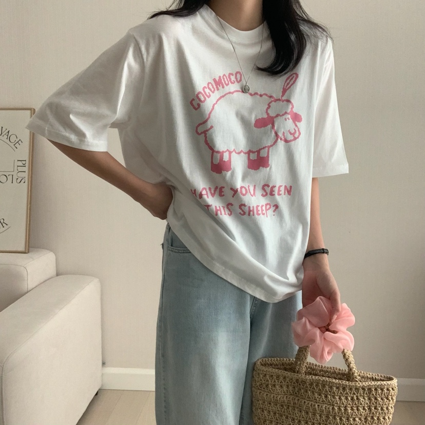 HELLO JINI韓國㊣直郵東大門代購女裝新品人氣熱賣休閑T恤HELLO JINIT恤